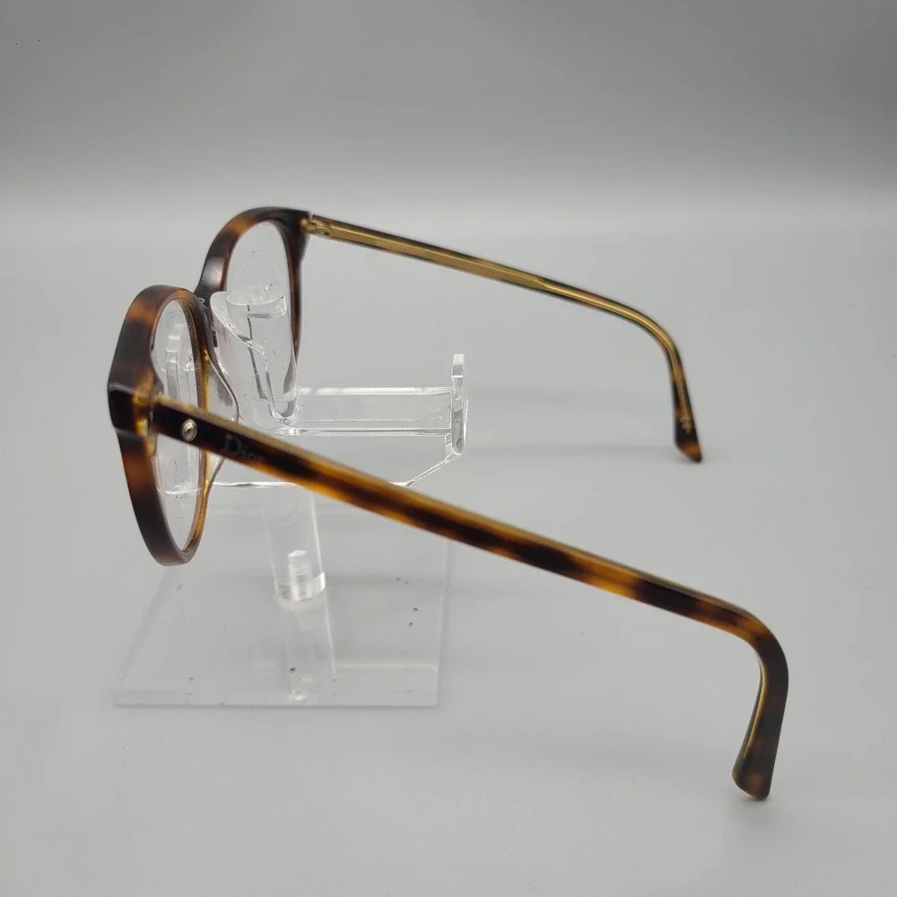 Christian Dior Montaigne 16 Eyeglasses Dark Havana Tortoise Gold Cat Eye Frames